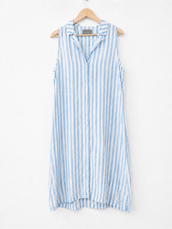 Everlane Dresses & Skirts - Everlane - 100% Linen Striped Sleeveless Shirt Dress -  Size 12